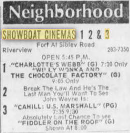 Showboat 5 (Showboat Cinemas 1 2 & 3) - JUNE 21 1973